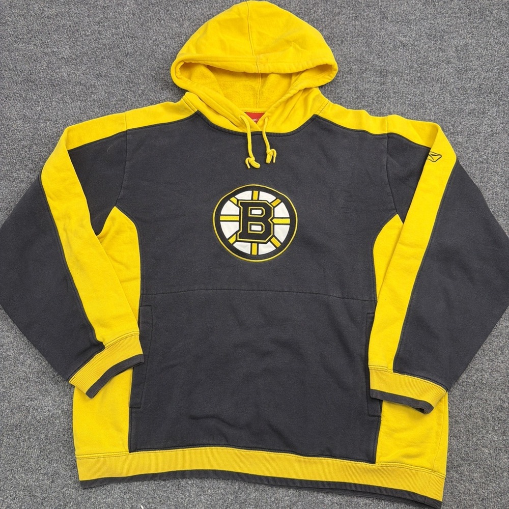 Reebok Boston Bruins Men's M NHL Hockey Hoodie Face Off Black Yellow